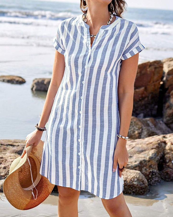 Isolde — Striped Shirt Dress