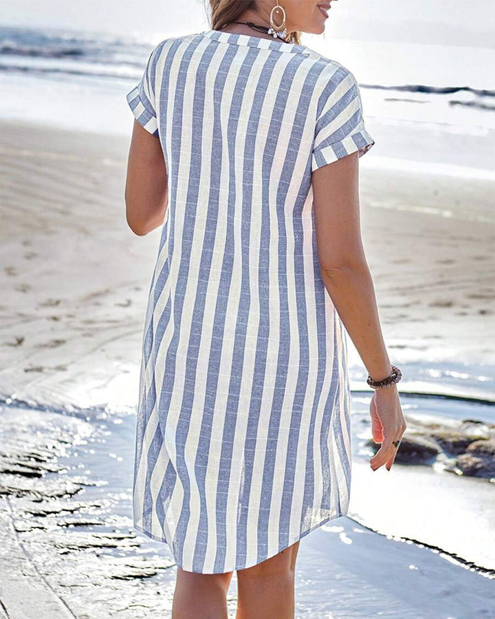 Isolde — Striped Shirt Dress