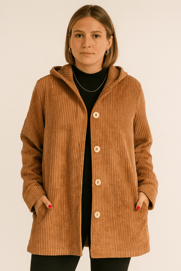 Amara — Hooded Corduroy Jacket