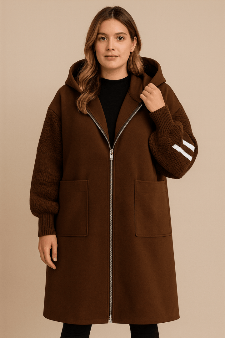 Amara — Long Knitted Hooded Coat